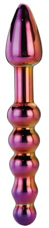 Dream Toys Glamour Glass Ridged Anal Dildo Multicolor 18 cm