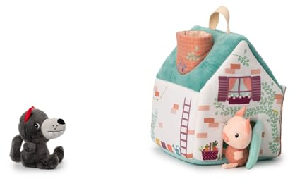 LILLIPUTIENS - Maison du Loup et des 3 Petits cochons - Jouet en Tissu inspiré du célèbre Conte avec Personnages et Maisons - Stimule la motricité Fine et l’Imagination - Dès 18 Mois - 83490