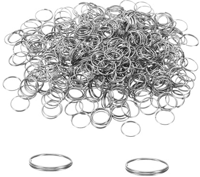 PATIKIL 11mm/0.43 OD Mini Split Rings, 1000Pcs 304 Stainless Steel Round Edged Split Circular Ring Clips for Fastening Crystals Parts, Chandelier Replacements, Silver