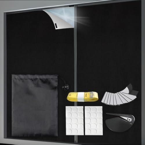 Blackout Blind, Blackout Blinds Stick on, Blackout Blinds, Large 100% Blackout Material, No Drill Blinds Black Out Portable Blackout Blind Cut to Any Size (Silver PU, 145 * 300CM)