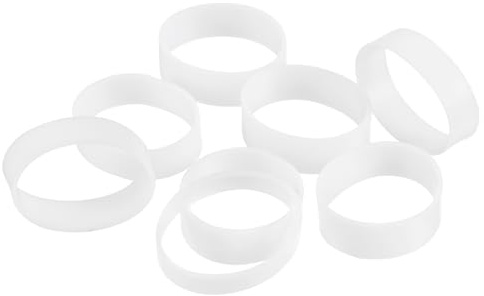 QUARKZMAN 50pz Elastici in Gomma Siliconica, 12x5mm Fascette in Silicone Fascette Fermacavi Elastici Resistenti Antiscivolo per Avvolgimenti Avvolgimento Cavi Borse, Bianco