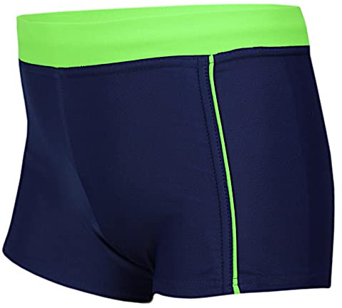 Aquarti Maillot de Bain Garçon – Short de Bain Garçon avec Cordon, Séchage Rapide, Boxer de Bain Enfant, 024 Bleu foncé/Vert, 164
