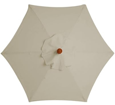 MENAYODA Copertura di ricambio per ombrellone da terrazza, impermeabile, 3 m, durevole, per ombrellone da giardino (A, 6 bracci)