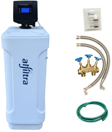 ALFILTRA Wasserenthärtungsanlage - Pura 64 - Kompakte Entkalkungsanlage für weiches Wasser, Salzsparend, einfache Installation, automatisch, für 4 bis 8 Personen, mit Anschlussset