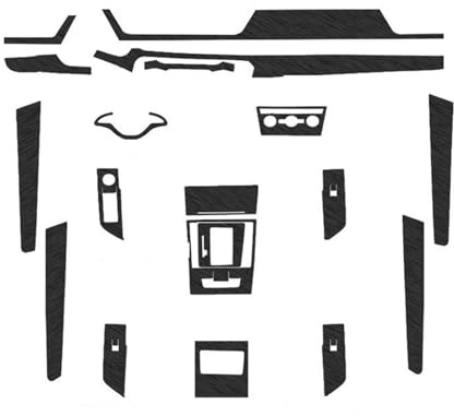 Control central interior Pegatina El Interior Coche Para Skoda Para Superb 2015-2023 Para Panel Ventana Elevable, Caja Cambios Protector Salpicadero Moldura panel la consola central(Black wiredrawing)