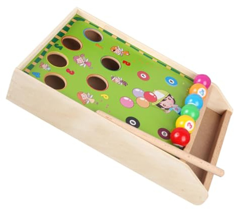 Generic Mini Pool Table Playset for Interactive Tabletop Billiard Game Kit Hand-eye Coordination for Preschool Family Travel and Party Game
