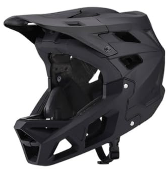 Amagogo Adult Bike Headgear Mountain Bike Helmet Full Face Downhill Helmet Men Women PC Impact orbing Foam Extended Coverage Adjustable suitable for downhill, Black, L 59-61CM