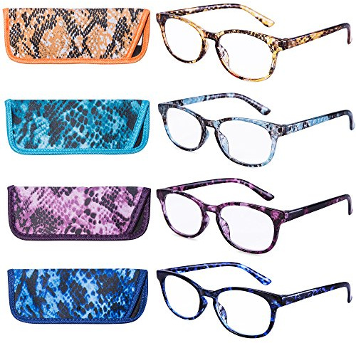 EYEGUARD Reading Glasses 4 Pack Quality Fashion colorful Readers for women