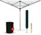 Heavy Duty Rotary Washing Line Outdoor, 4 Arm 50M Washing Line Rotary with Peg Bag, Metal Ground Spike, and Cover Included, Rotary Clothes Lines for Outside, Whirlygig Clothes Airer Outdoor