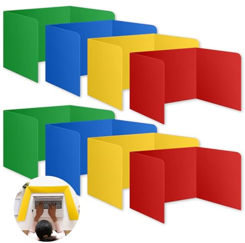 DAZZTIME 8 Piezas Separador de Escritorio,Separador Escritorio Separadores,Partición Plegable Multiusos,43x35.5x34.2CM,para Oficinas Aulas Panel de Privacidad de Escritorio