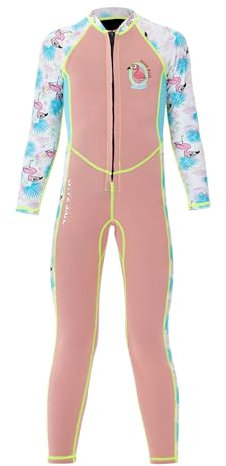 Maeau Boys Girls Wetsuit 2mm One Piece Swimsuit Neoprene Kids Diving Suit Sun Protection Thermal Full Length Swimwear Rash Guard Back Zip for Kyaking Surfing