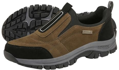 AZMAHT Zapatillas Deportivas Hombre Zapatillas Antideslizantes Hombre Mocasines Zapatillas sin Cordones Zapatillas sin Cordones Hombre Zapatos Hombre Comodos,Marrón,43/265mm