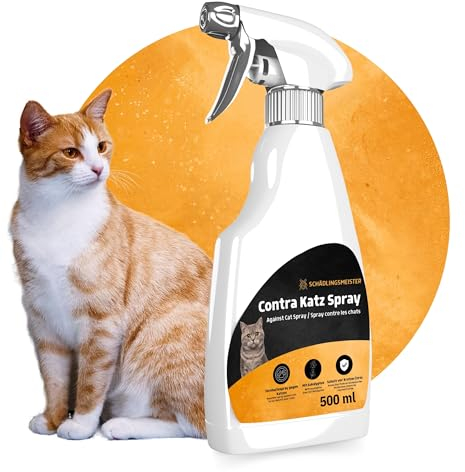 Panteer Spray repellente per gatti 500ml - PROTEZIONE A LUNGO TERMINE CONTRO L'URINA - Allontana i gatti con eucalipto - Scaccia gatti - Repellente per gatti da esterno - Deterrente per gatti