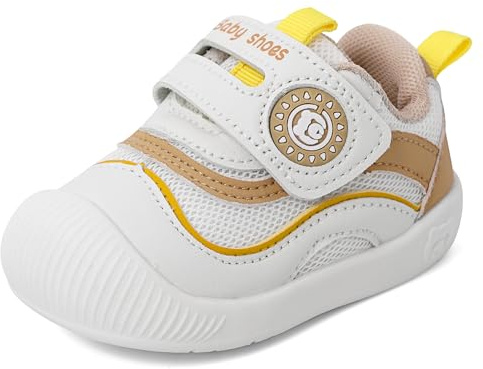 MASOCIO Zapatos Bebe Niño Niña Primeros Pasos Bebé Zapatillas Respetuoso Deportivas Calzado Respetuosas 6-12 Meses Antideslizante Talla 18 Blanco