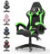 bigzzia Ergonomic Gaming Chair - Gamer Chairs with Lumbar Cushion + Headrest, Height-Adjustable Office & Computer Chair for Adults (without footrest, Green)