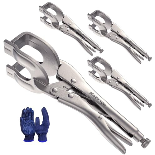 KARRYTON 4PCS U-Shaped Locking Pliers, 9 Inch Adjustable Carbon Steel Welding Pliers with Quick Release and Locking Mechanism for Woodworking, Welding & DIY Projects