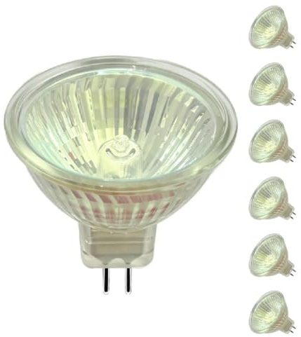 Trubuyware MR16 Halogen Light Bulbs, Gu5.3 Halogen Spotlight Bulbs 2 Pins Dimmable, 12V 50W Spot Light Bulbs for Ceiling Light, 2700K Warm White, 6 Pack