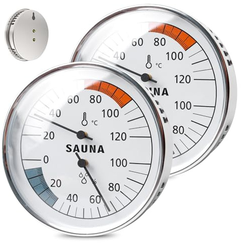 Ssauna Thermometre,2 Pièces Hygromètre Thermo,Thermomètre De Sauna,Thermomètre Hygromètre,Sauna 2 En 1 Hygrothermograph Pour Sauna,Bain De Vapeur,Bain,Température Et Humidité