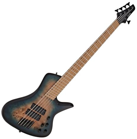 G4M 972 Fanned Fret 5-strängad basgitarr, Blue Burl Burst