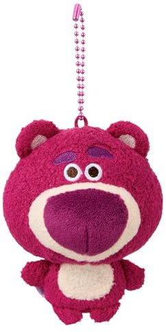 MINISO Disney Lotso Plush Keychain - Cute Big Head Stuffy Pendant with Barky Sound, Soft Charm for Bag & Backpack