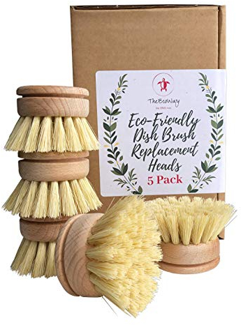 Lot de 5 brosses à récurer en sisal Naturel et Bois de hêtre