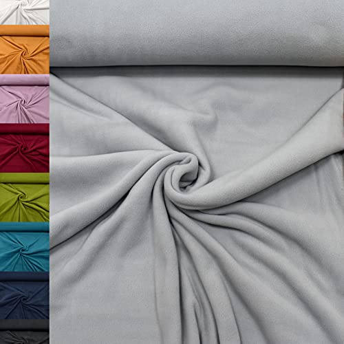 MAGAM-Stoffe Lisa Micro-Fleece Stoff uni Antipilling Meterware 50cm (18. Grau)