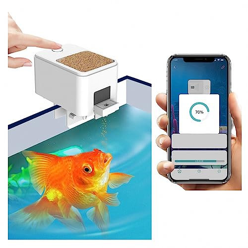 AXTMR Mangiatoia Automatica per Pesci WiFi, mangiatoia Automatica per Pesci con temporizzazione Intelligente dell'acquario, distributore Cibo per acquari con Controllo App,100ml,Size