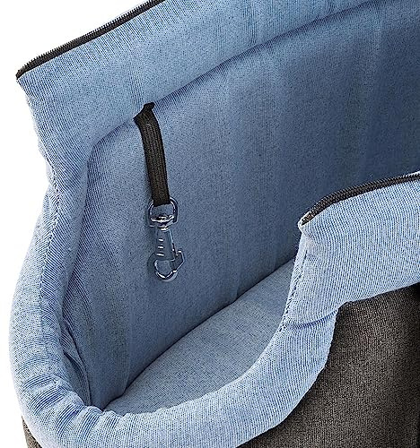 Ferplast Trasportino Gatto BORSELLO, Trasportino per Cani, Zaino per Cani, Manici Regolabili, Cinghia di Sicurezza, Lavabile a 30°, Max 8 Kg, 43 x 24 x h 24 cm, Azzurro