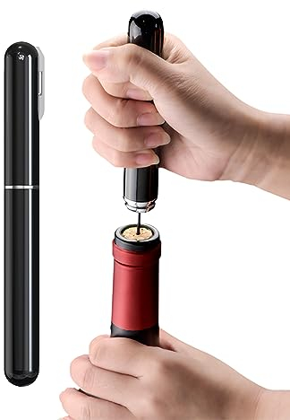 FBBULES 2-in-1 Druckluft Korkenzieher, Luftdruck Weinöffner mit Folienschneider Tragbar Manueller Korkenziehers Wein, Geschenk für Weinliebhaber, Partys, Hochzeiten, Camping