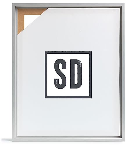 Stallmann Design Skuggram, för kilram, 13 x 18 cm, aluminiumutseende, MDF-ram för dukar med djupeffekt, med monteringstillbehör, ram utan glas och bakvägg