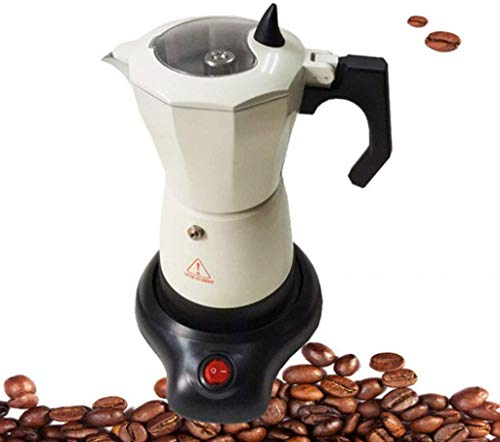 Macchina per caffè elettrica portatile dal design trasparente Macchina per caffè espresso in acciaio inossidabile Moka Caffettiera per utensili da cucina domestici 100 500 ml Facile da osservare