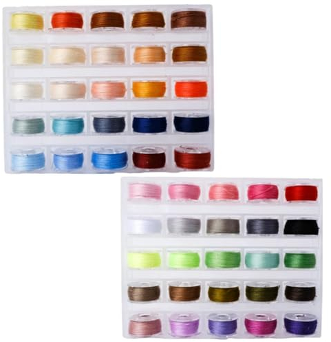 QIYIG Spulen für Nähmaschinen, 50 Stück, Garnspulen-Set für Nähmaschine, 50 Stück