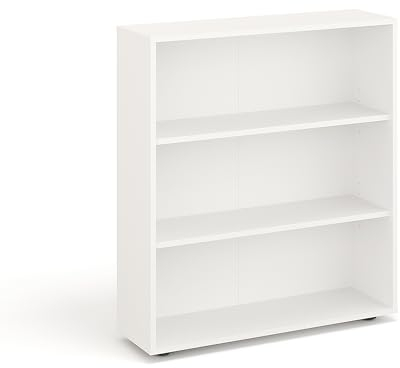 KOMTO Regal 80 cm breit Weiß - Bücherregal mit 3 Ebenen und Höhenverstellbare Regale, Standregal, Aufbewahrungsregal | Bookshelf Lumo 80 x 90 x 24 cm (BxHxT)