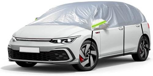 CICMOD Halbgarage Auto, Winter Autoabdeckung für EIS Sonne Staub Schutz Halbgarage Auto Abdeckplane Scheibenabdeckung Universelle für Schrägheck