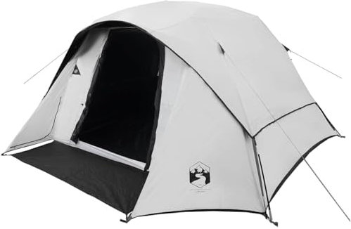vidaXL Tenda Familiare Cabina 6 Persone Bianca Tessuto Impermeabile, Tenda, Tenda da Giardino, rifugio all'aperto, Tenda da Campeggio
