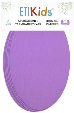 4 Lilac Iron-On Fabric Repair Patches – Knee & Elbow Patches for Clothes, Trousers, Jackets, Sweaters & Shirts, 16 x 10 cm