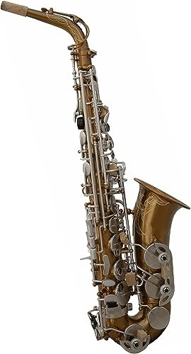 LABLADUO Sassofoni, Strumento Musicale for Sassofono Corpo in Ottone Alto E Flat Principiante Sassofono for Adulti Strumento Musicale for Sassofono con Superficie in Rame Antico