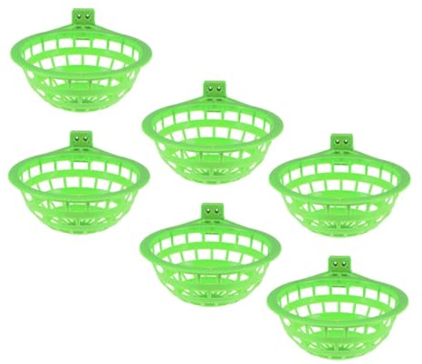 Veemoon 6 pièces Lot de Bols Nidification Pigeon Vert Confortables et Faciles à Nettoyer pour Élevage Éclosion et Nid de Perruches Inséparables et Petits Perroquets
