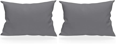 Soleil d'ocre, Taie d'oreiller, Coton 57 Fils, Gris, 50x70 cm (Lot de 2)