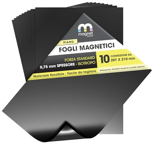 The Magnet Shop 10 x A4 0.85mm Plain Flexible Magnetic Sheets - Strong Motorway Grade