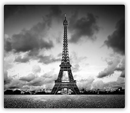 Tulup Tabla De Cortar Cocina 60x52cm - Vidrio Protector De Placa De Induccion - Torre Eiffel, París