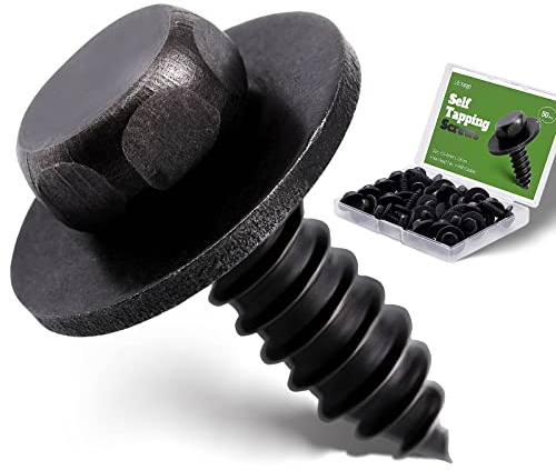 Litorange 50tornillos autorroscantes Tek de cabeza hexagonal de 5,5-6 mmx19mm con junta,tornillos de cabeza hexagonal autoperforantes de acero inoxidable 304 para el agujero del coche, metal