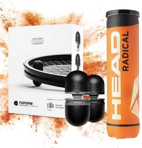 spivo ® Empfohlen vom DTB. Topspin direkt hören! 10Wochen Kurs für PROSpieler. Mehr Power&Spin! Zubehör Set, eigene Schlag Videoanalyse, Tennistrainer Buch + Head Radical Tennisball