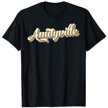 Amityville T-shirt rétro Art Baseball Police Vintage T-Shirt