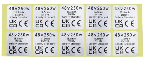 EMSea 10pcs Motor Stickers Mid Drive Motor Sticker Motor PET Waterproof Sticker Decal 48V 250W Motor CE Label Tags Compatible with BAFANG BBS02B BBS01