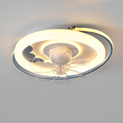 Ventilador de techo giratorio creativo de 360° con control remoto, 6 velocidades, ventiladores de techo con luces regulables, luces de techo LED de 96 W, iluminación para ventilador, habitación de ni
