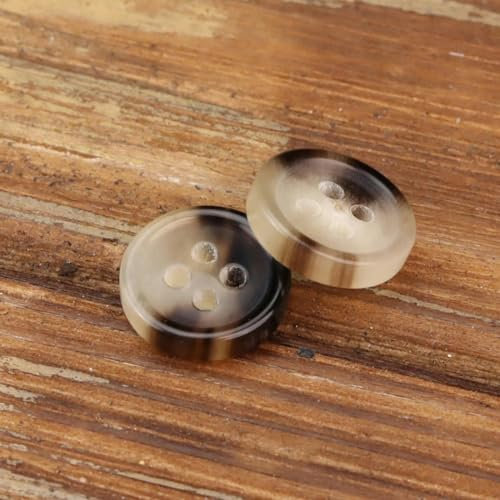 XJHWD 10/20PCS 18L Scalpel Horn Button 12mm Small Real Horn Buttons Suit Set Round Buffalo Bone Horn Button 2 Hole Coat Buttons For Crafting
