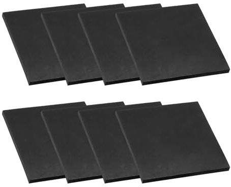 PATIKIL Rubber Solid Anti-Vibration Pads, 8 Pcs 80mm x 6mm Thick Rubber Square Washers Multi-Purpose Gasket Pad Bushings Spacer for HVAC Compressor Air Conditioner, Black