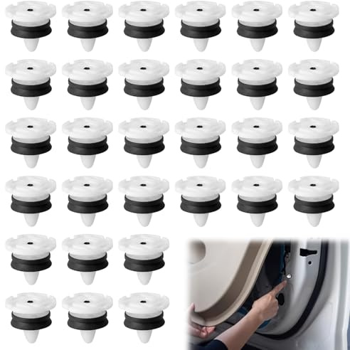 Clips de Fixation Voiture 30 Pièces Universal Rivet Plastique pour Auto Voitures Panneaux de Portes OEM 7703077476 Grande Taille Clips de Fixation Attaches Garniture pour Peugeot Renault Clio Citroen
