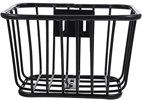 Mikinona Cestino da Anteriore Bici Bicicletta in Nero per Ferro e Rimovibile Pratico e Facile Installare Robusto Bambini Scooter
